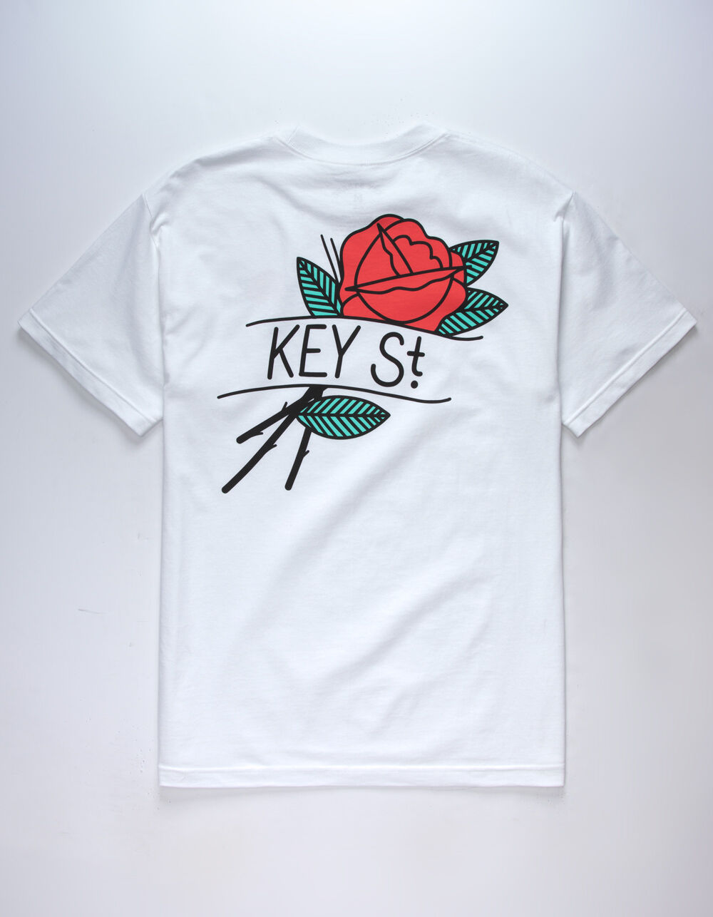 KEY STREET Rose Mens TShirt WHITE Tillys