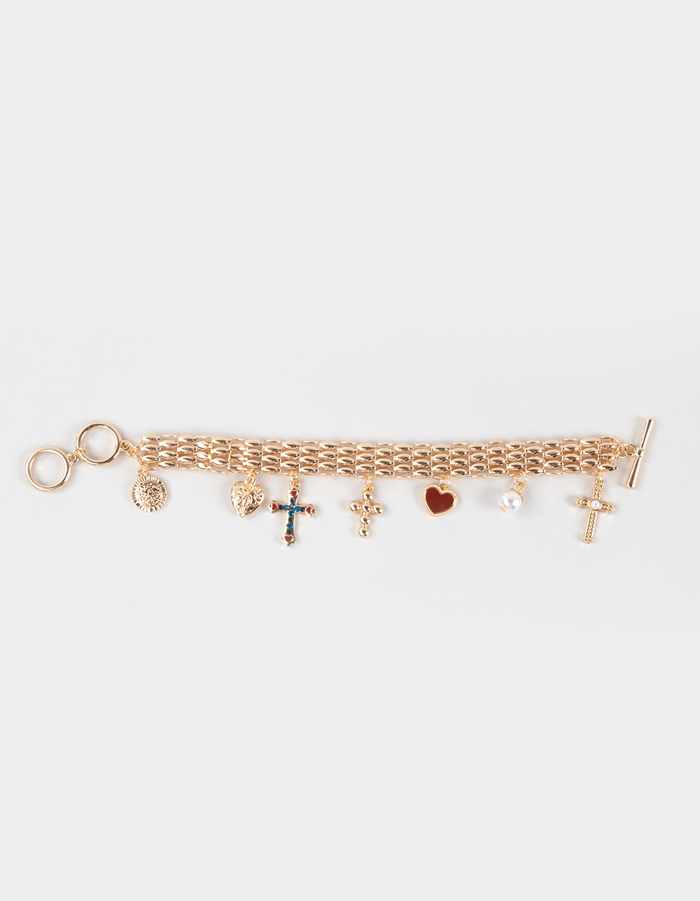 FULL TILT Cross/Heart Multi Charm Bracelet