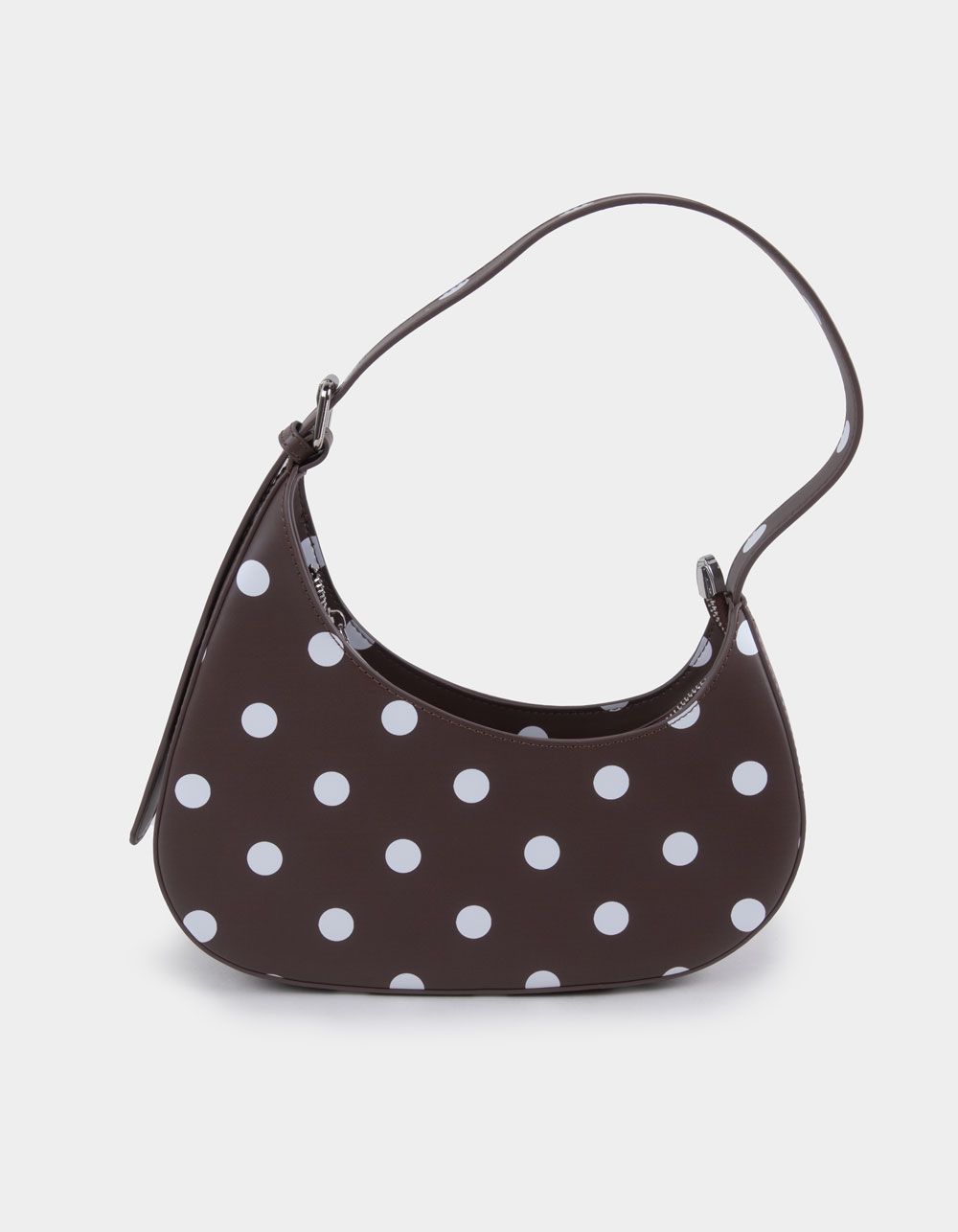 Polka Dot Shoulder Bag - CHOCOLATE