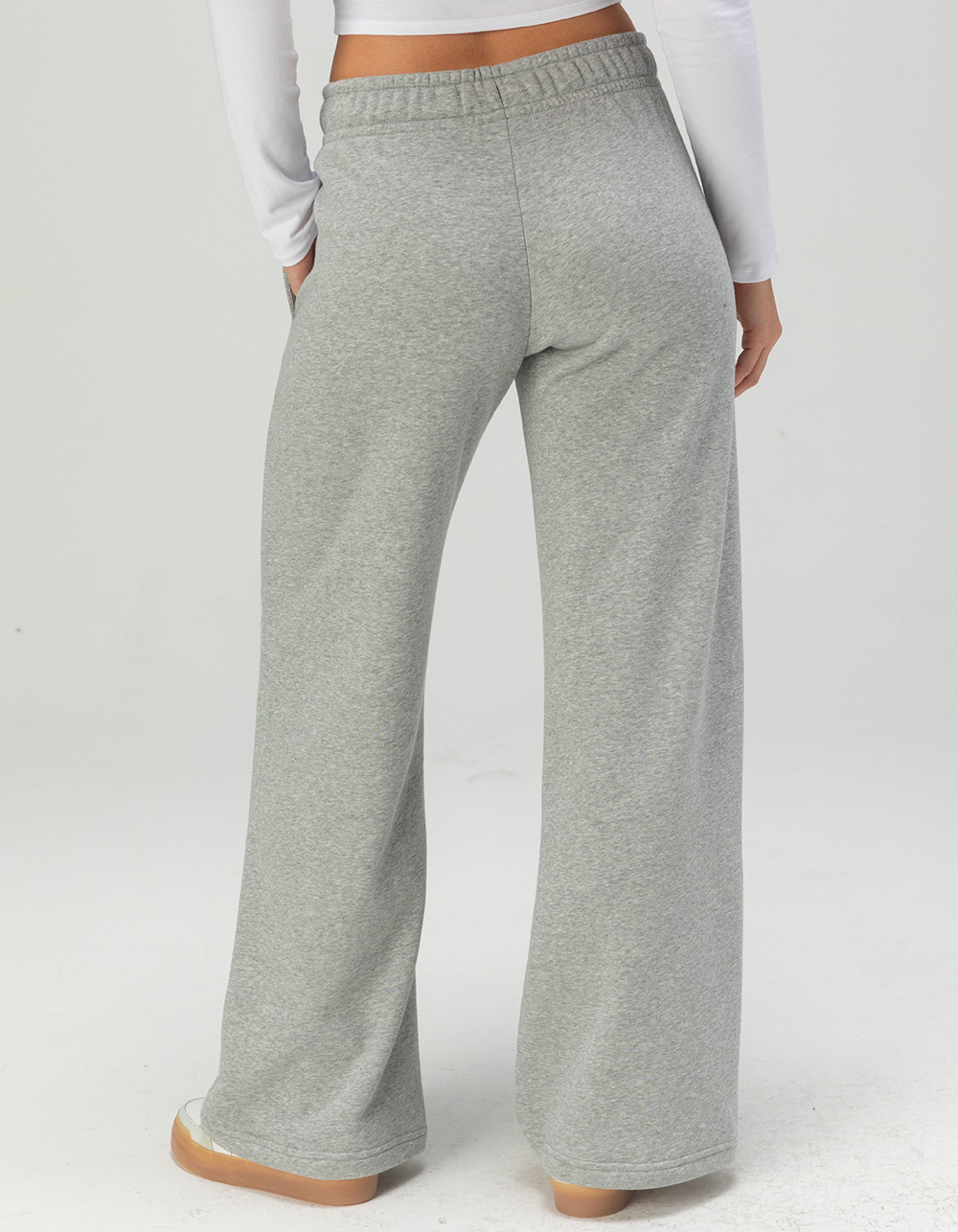 NIKE Sportswear Club Fleece Womens Wide Leg Pants - HEATHER GRAY