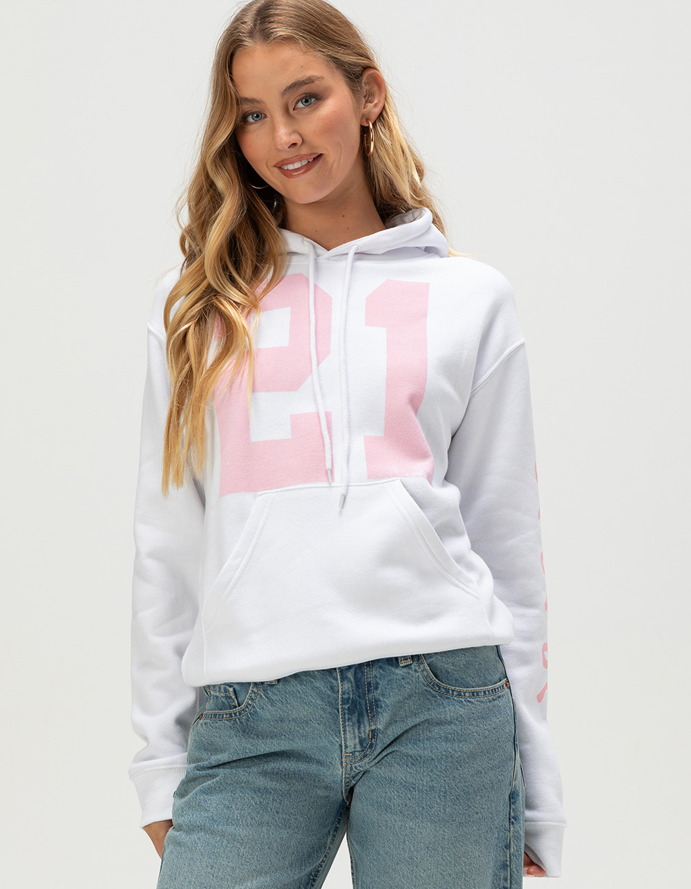 RSQ Womens 21 Bow Hoodie - WHITE