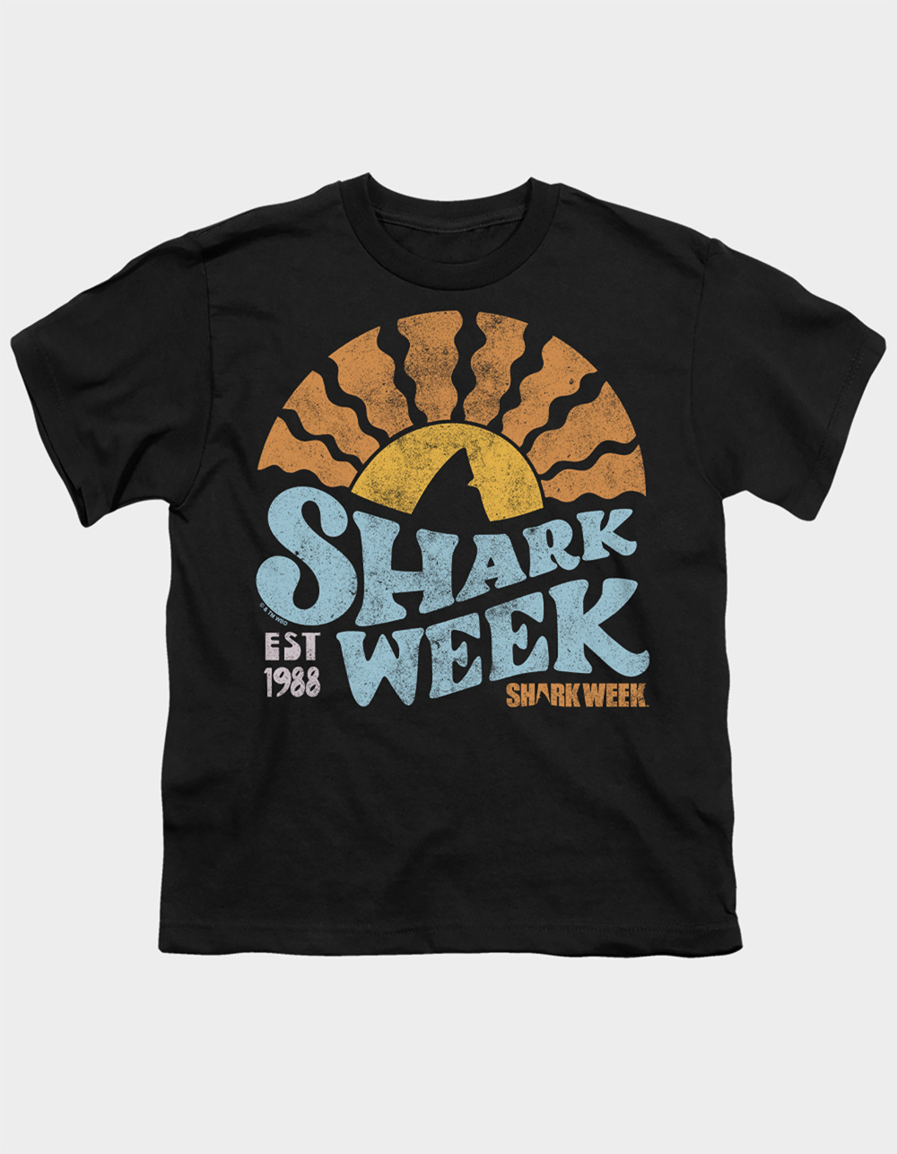 SHARK WEEK Lino Sunset Girls Tee - BLACK