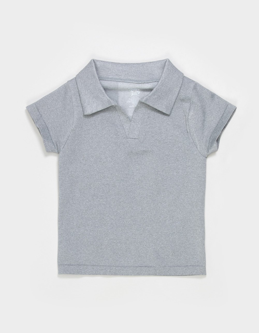 JOLIE & JOY Girls Seamless Polo Shirt - HEATHER GRAY