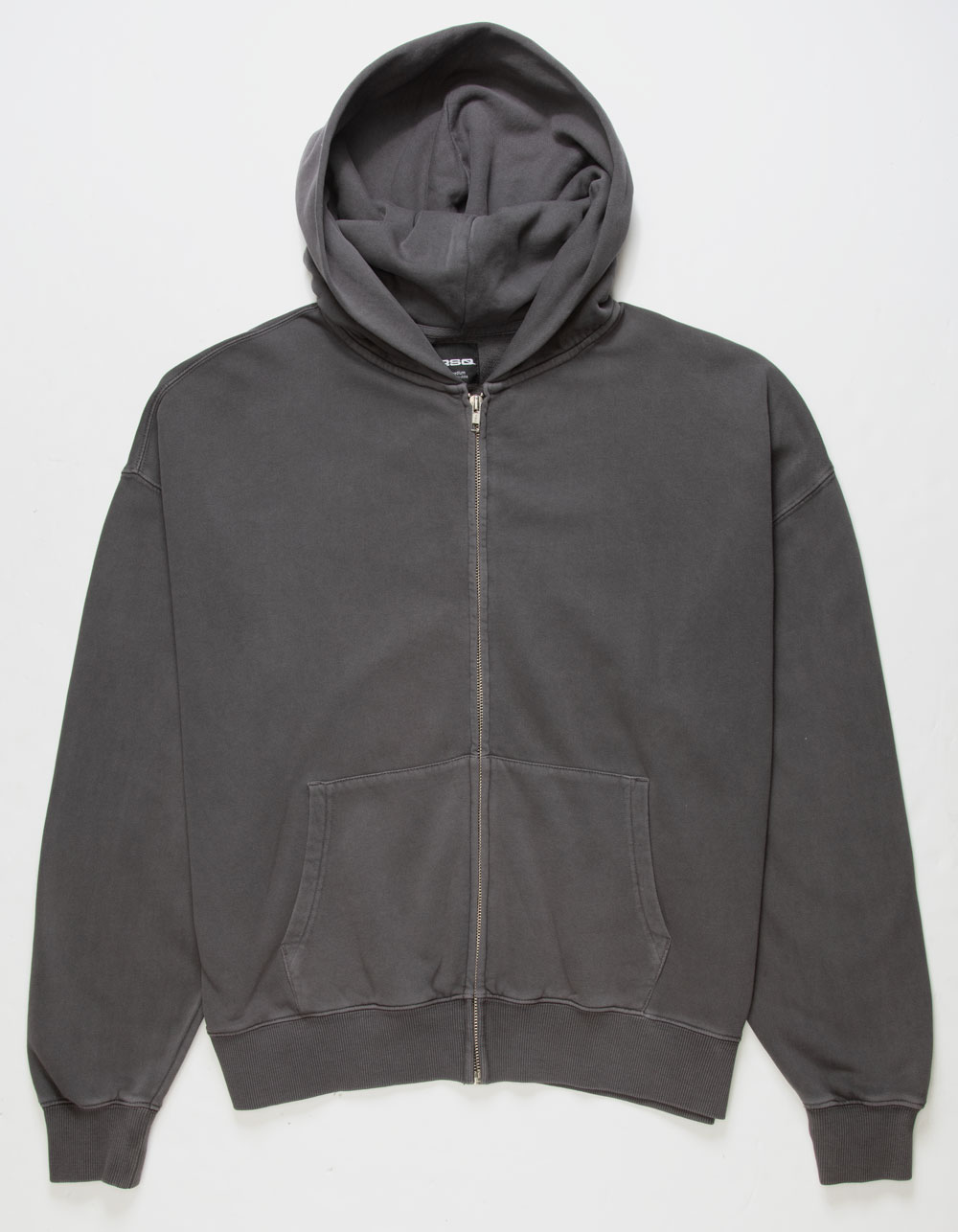 RSQ Mens Washed Oversized Zip-Up Hoodie