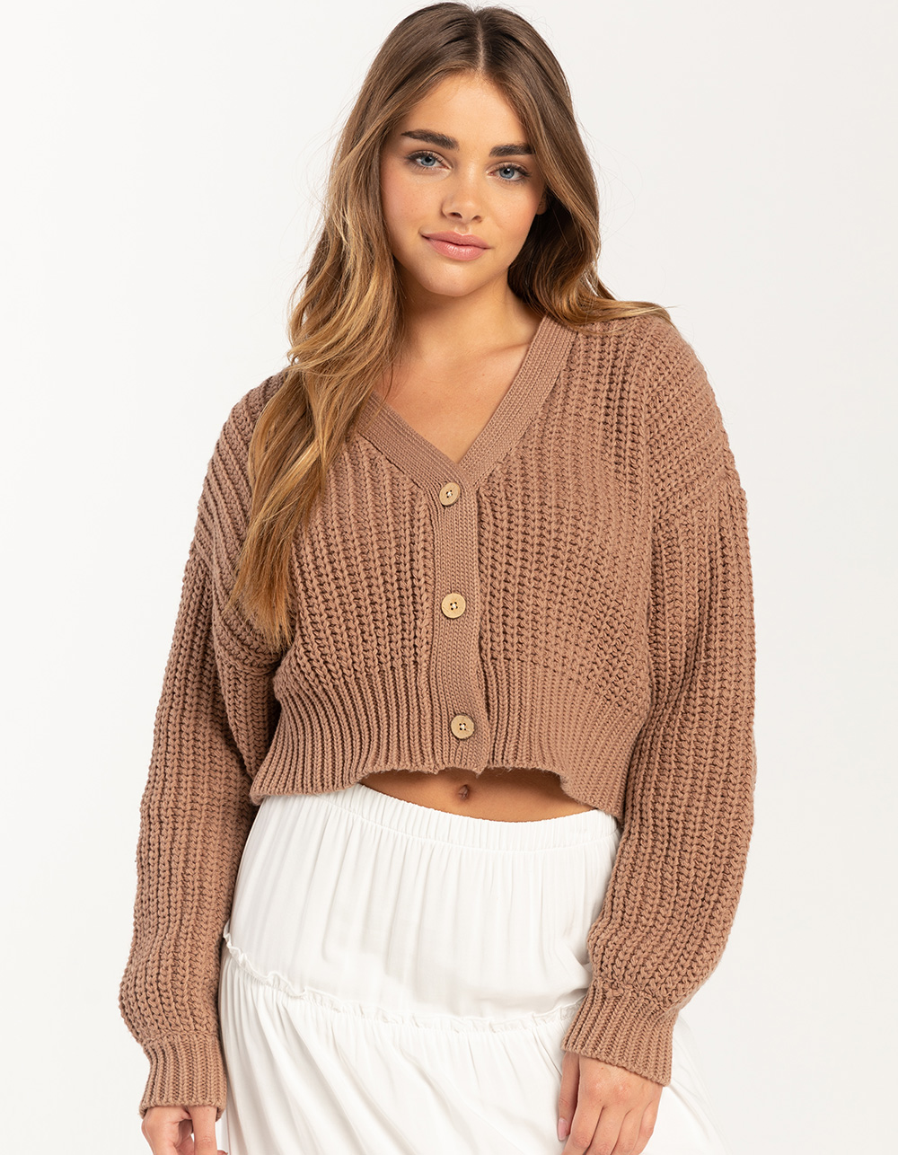 ROXY Sundaze Button Up Womens Crop Sweater
