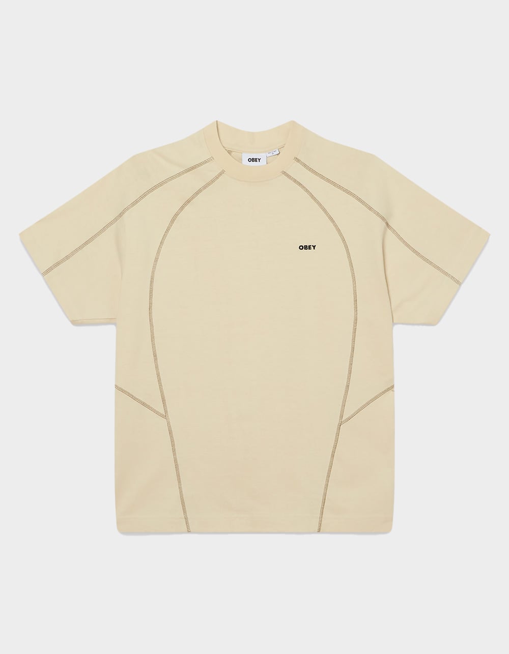 OBEY Contrast Stitch Mens Tee - CREAM