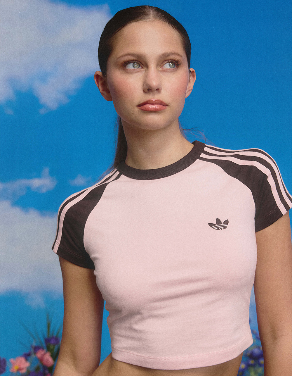 ADIDAS Originals SST Womens Baby Tee - PINK/BROWN