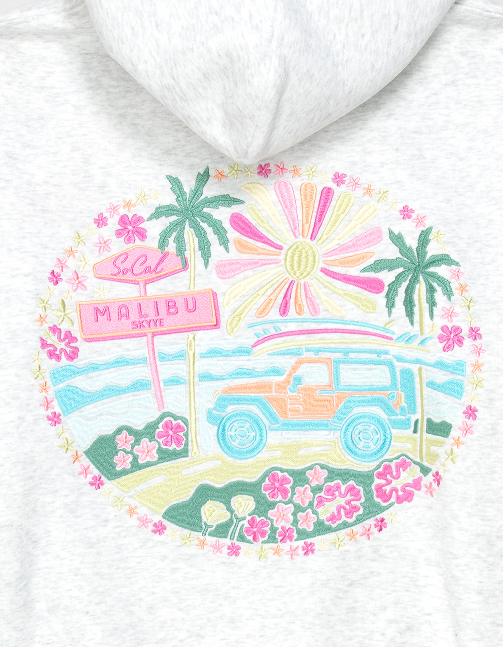 MALIBU SKYYE So Cal Embroidered Womens Hoodie - HEATHER GRAY
