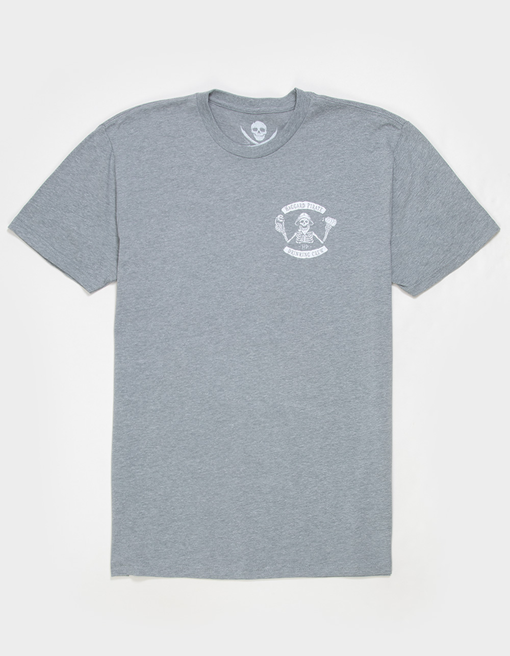 HAGGARD PIRATE Drinking Crew Mens Tee - GRAY