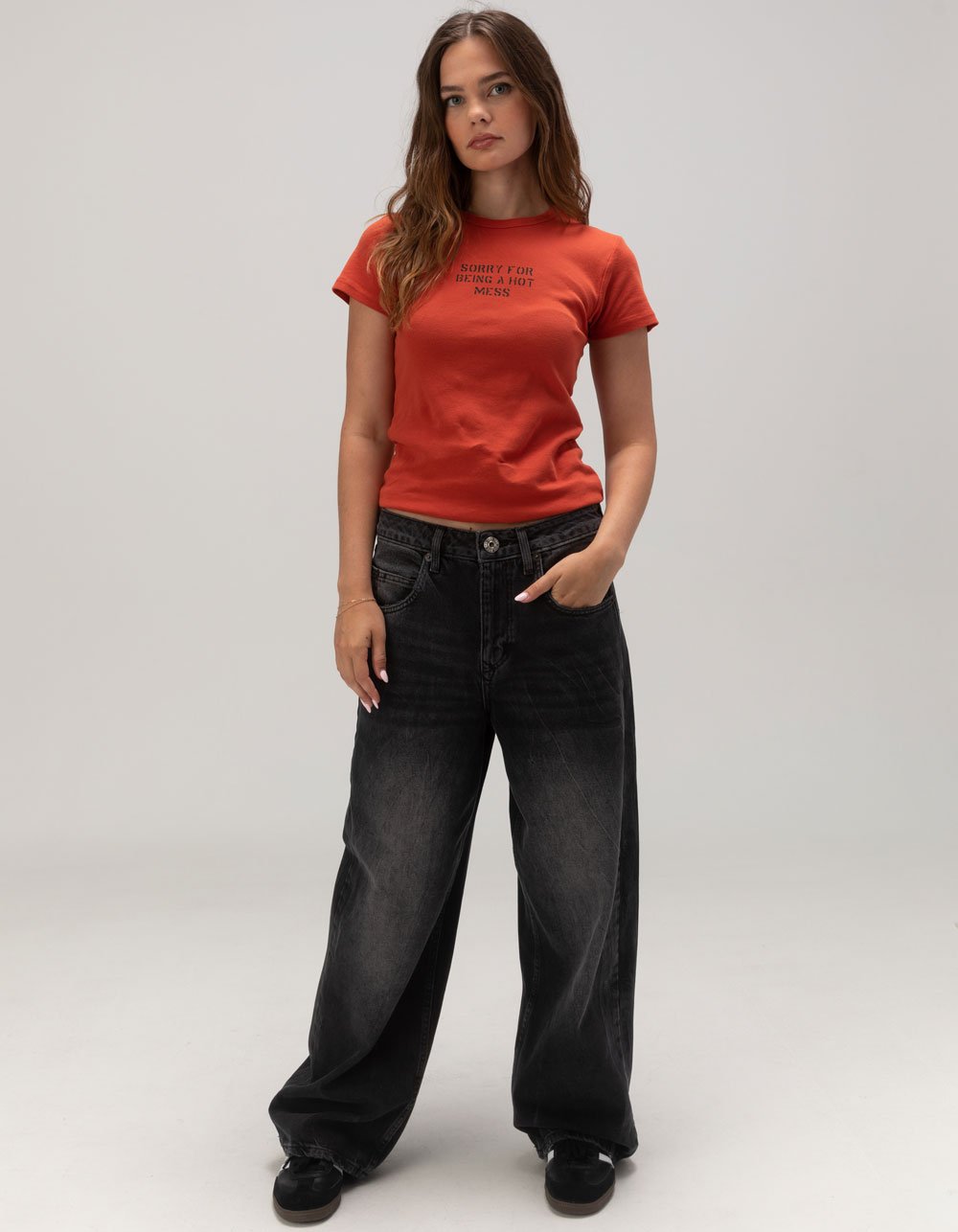 BDG Urban Outfitters Hot Mess Womens Baby Tee - RED