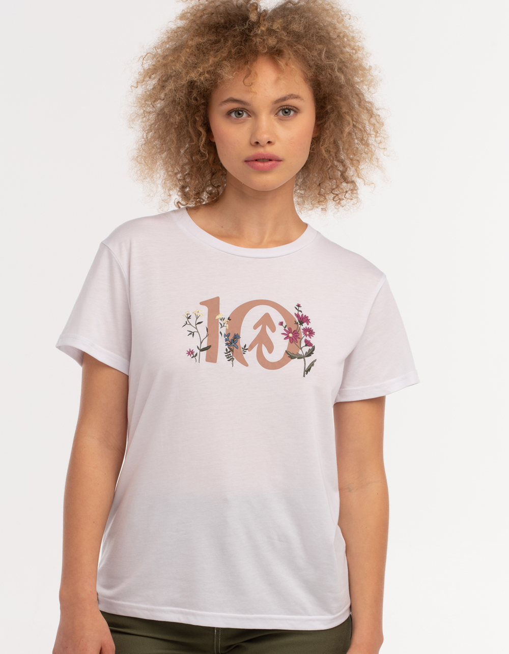 TENTREE Floral Logo Womens Tee - WHITE | Tillys