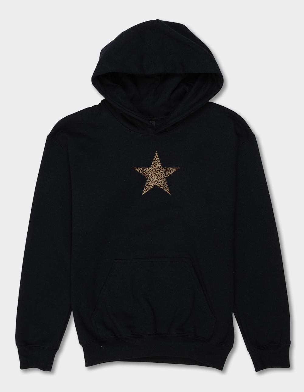 STAR Leopard Unisex Kids Hoodie - BLACK
