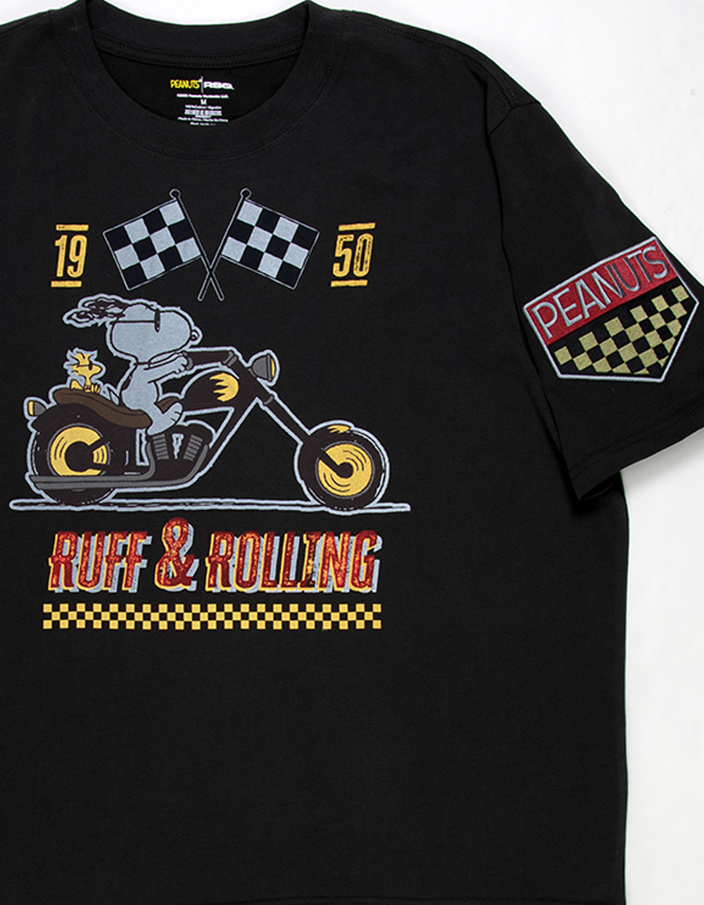 RSQ x Peanuts Racing Mens Boxy Tee - BLACK