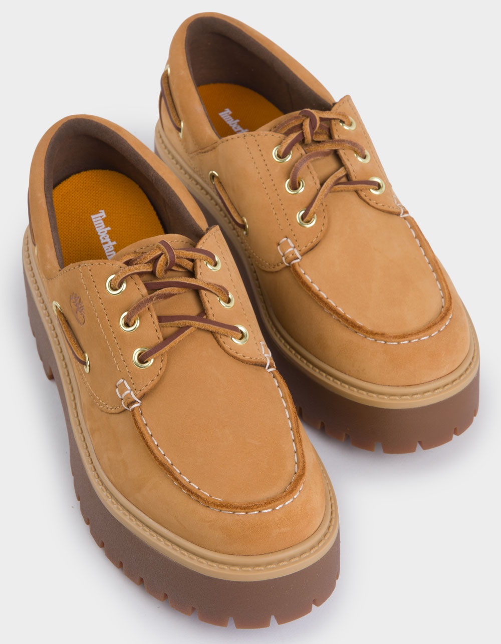 TIMBERLAND Stone Street Womens Platform Boat Shoes - WHEAT