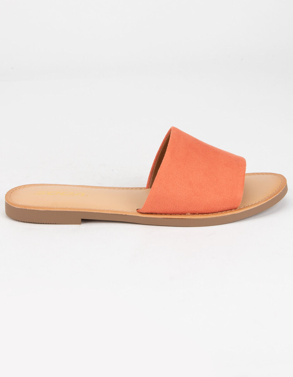 SODA Single Strap Womens Coral Slide Sandals image number 1