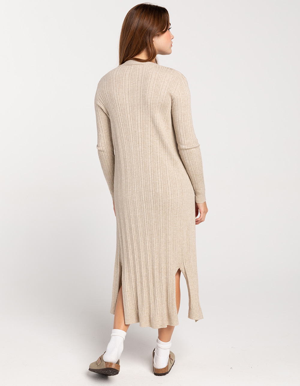 POOF Womens Ribbed Cardigan - OATMEAL | Tillys