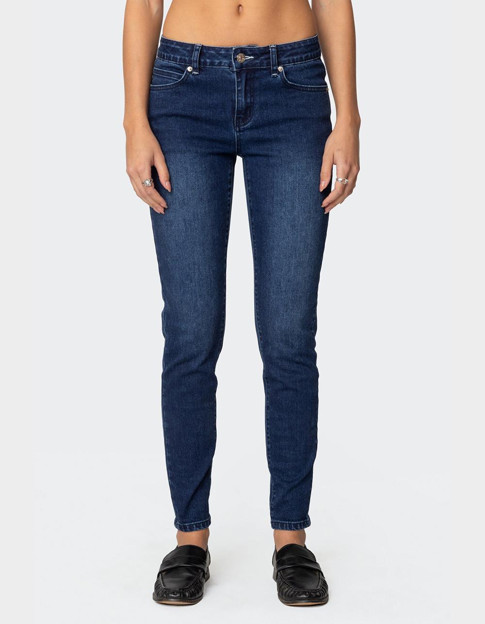 EDIKTED Rosalia Skinny Jeans - DARK BLUE