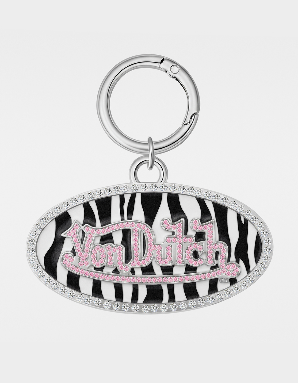 VON DUTCH Oval Bag Charm - ZEBRA