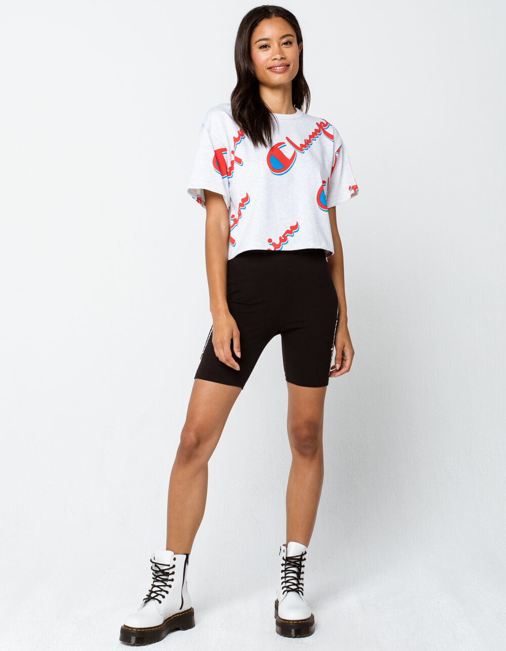 CHAMPION Print Womens Crop Tee - WHITE COMBO | Tillys