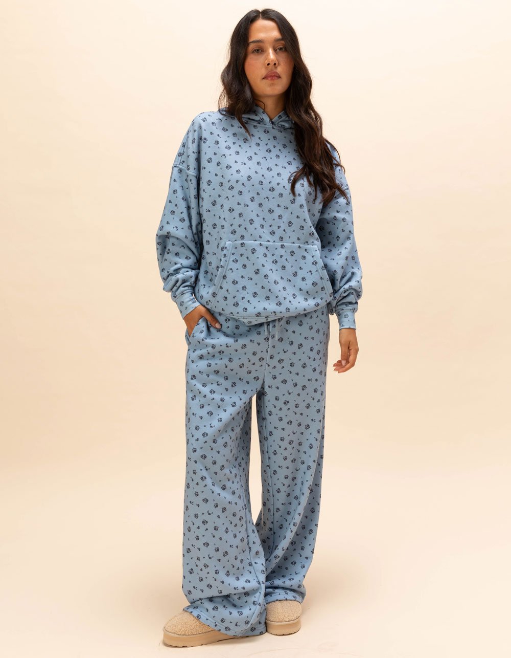 TILLYS Womens Wide Leg Sweatpants - BLUE COMBO