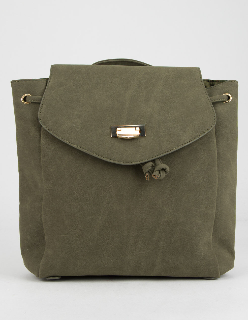Faux Suede Olive Mini Backpack image number 0