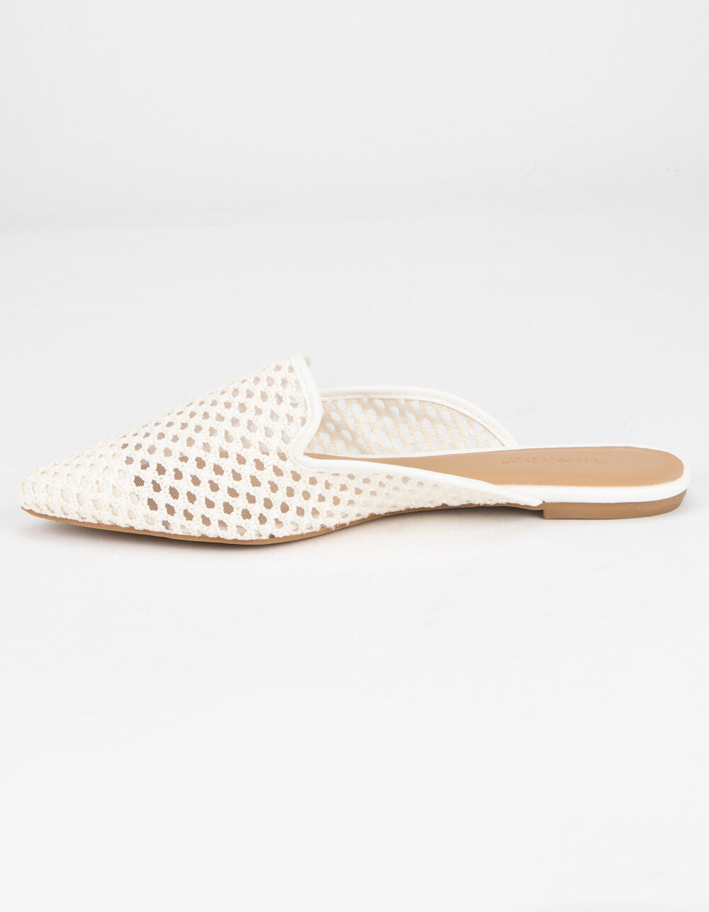 BAMBOO Woven Womens White Mules image number 2