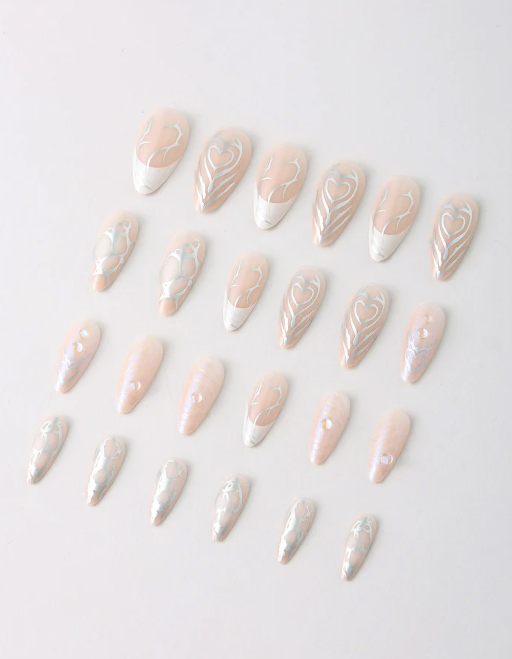 NEVER HAVE I EVER Chrome Hearts Press-On Nails - SILVER