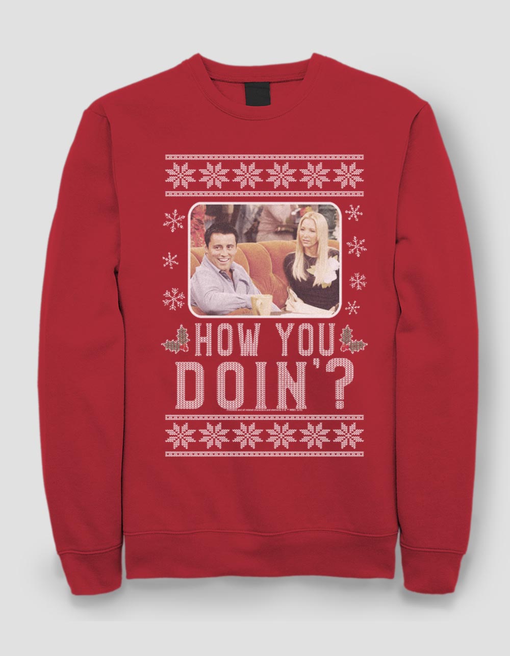 FRIENDS How You Doin' Unisex Holiday Sweatshirt - RED