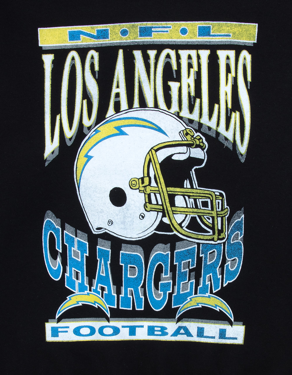 JUNK FOOD Los Angeles Chargers Helmet Mens Crewneck Sweatshirt - BLACK