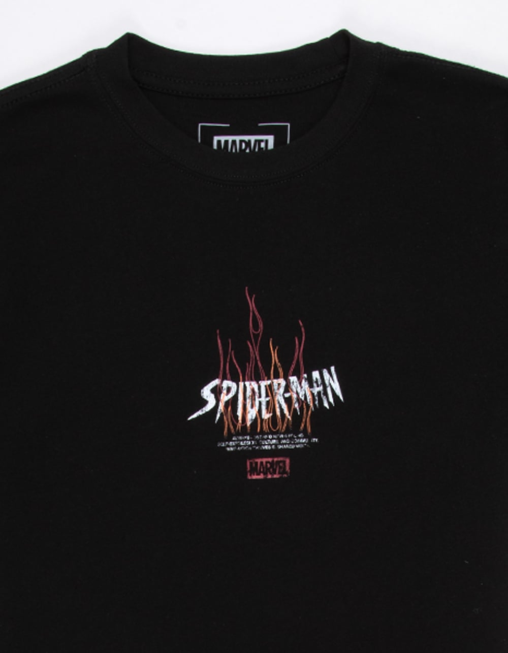 CVLA x Marvel Spider-Man Flames Boys Boxy Tee - BLACK