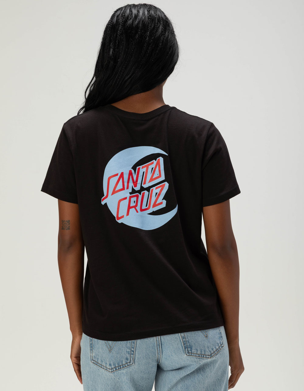 SANTA CRUZ 2 Tone Moon Dot Womens Tee - BLACK