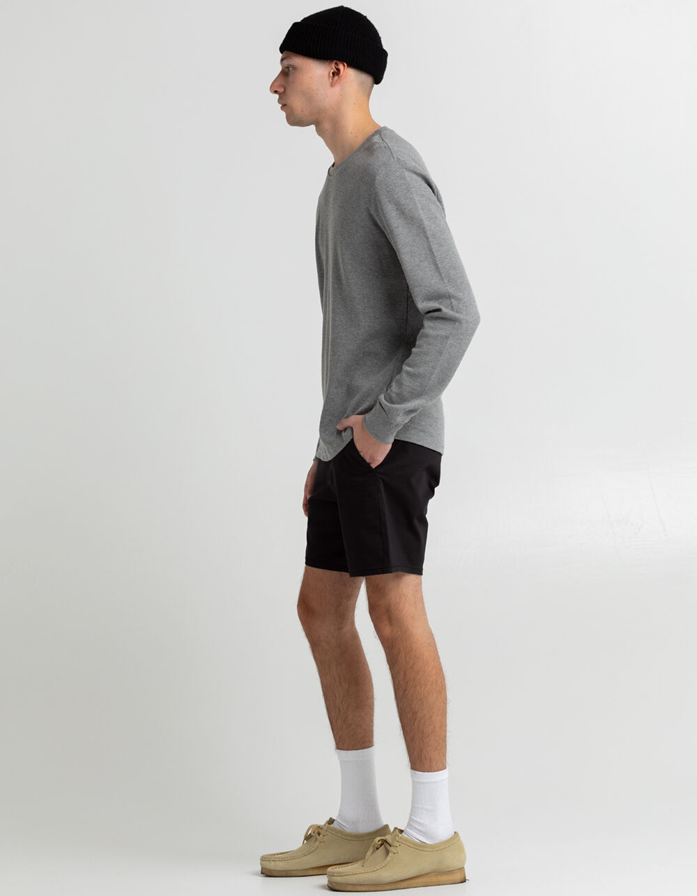 RSQ Mens Shorter 6" Chino Shorts - BLACK