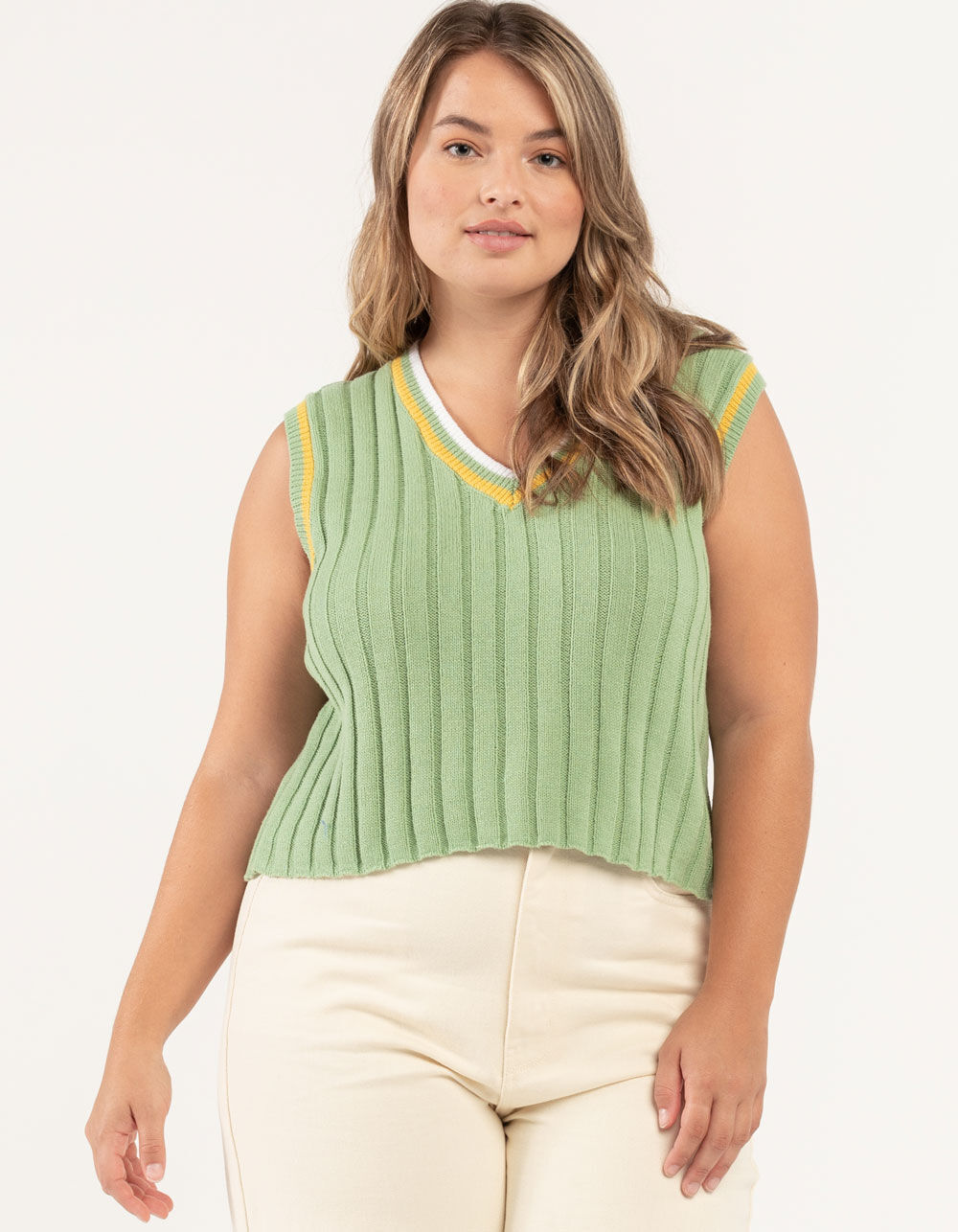 RSQ Preppy Womens Sweater Vest - GREEN 