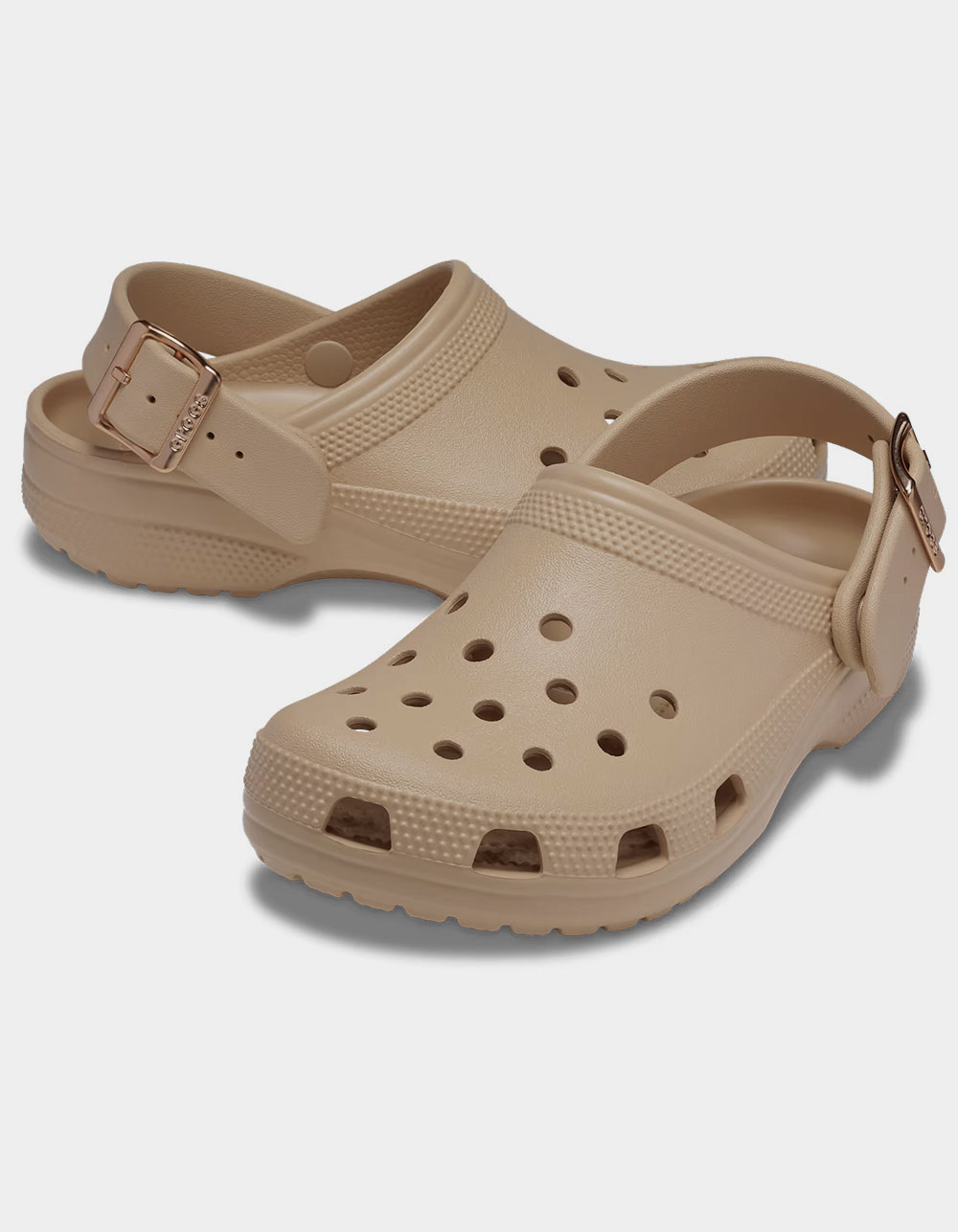 CROCS Classic Metallic Buckle Clogs - BLUSH