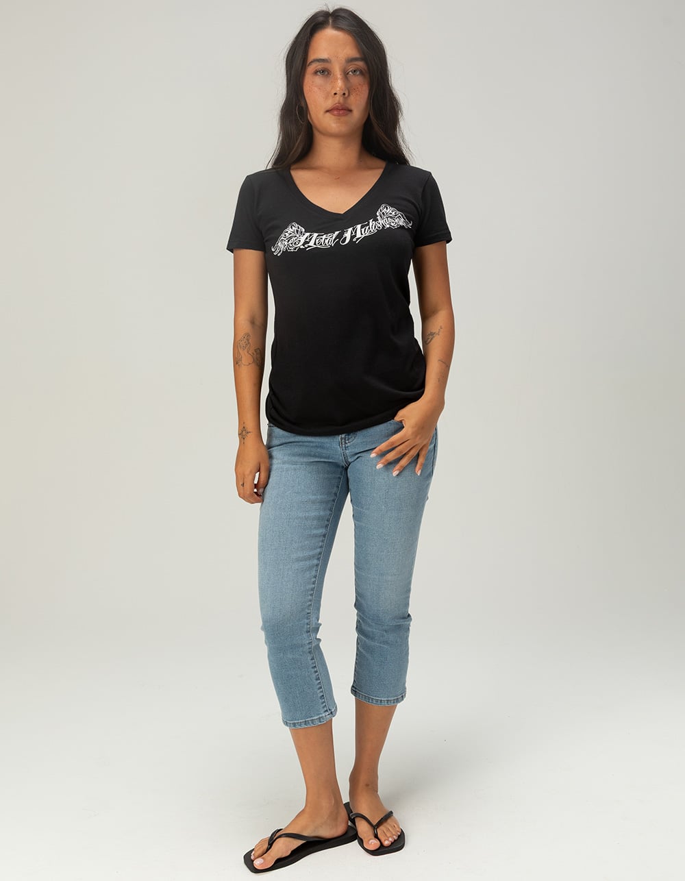 METAL MULISHA Briar Angel Womens V-Neck Tee - BLACK
