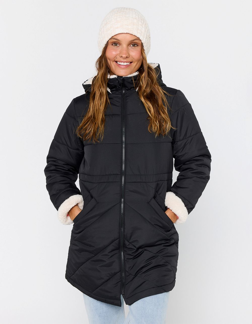 RIP CURL Anti-Series Anoeta Womens Long Jacket - WASHED BLACK