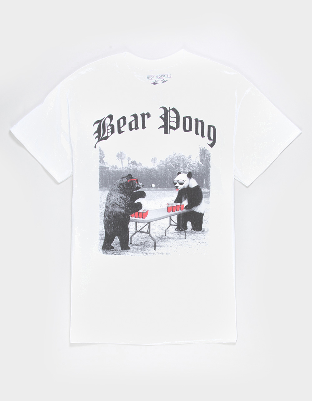 RIOT SOCIETY Bear Pong Mens Tee - WHITE