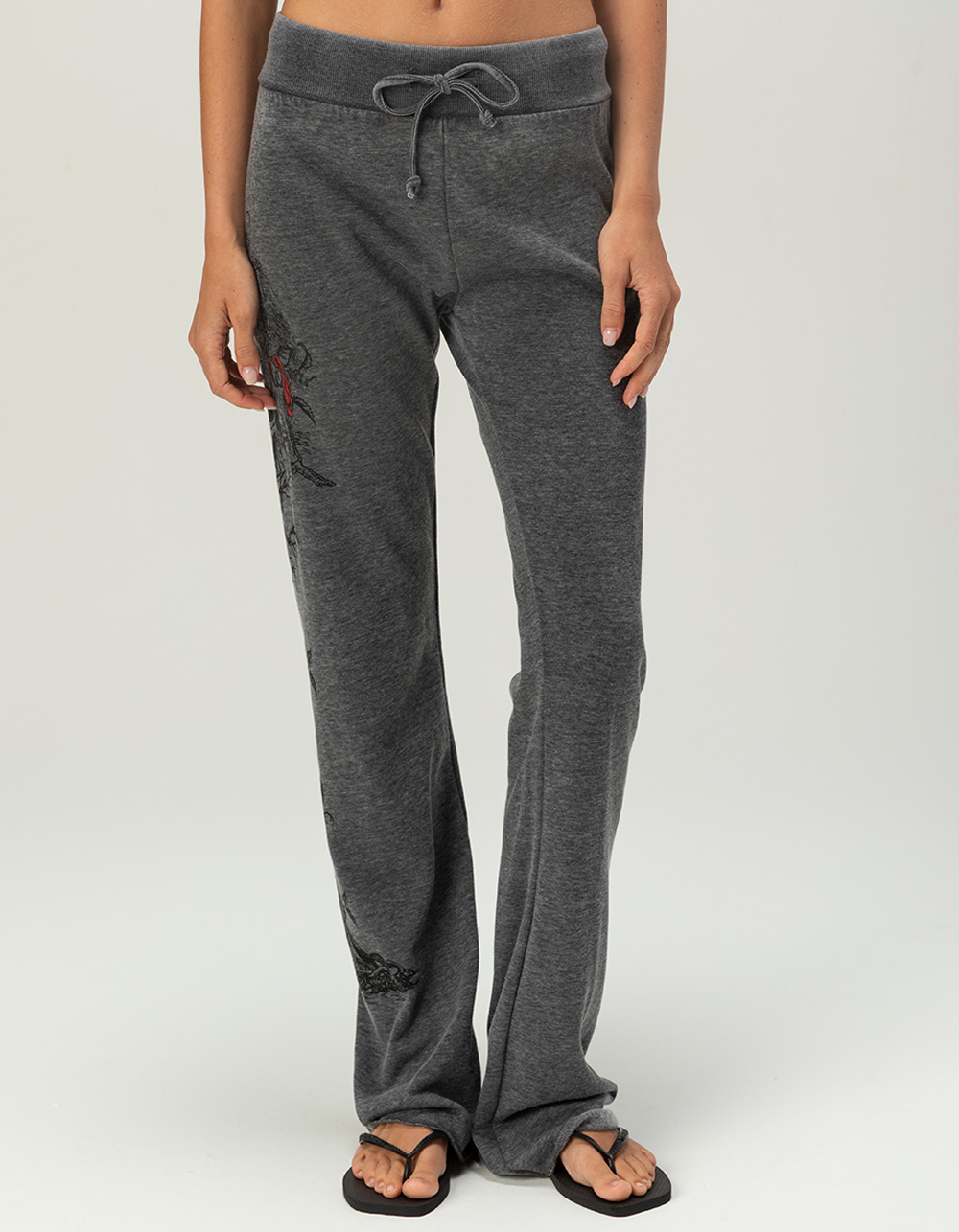 AFFLICTION Roses For The Dead Womens Sweatpants - OFF-BLACK