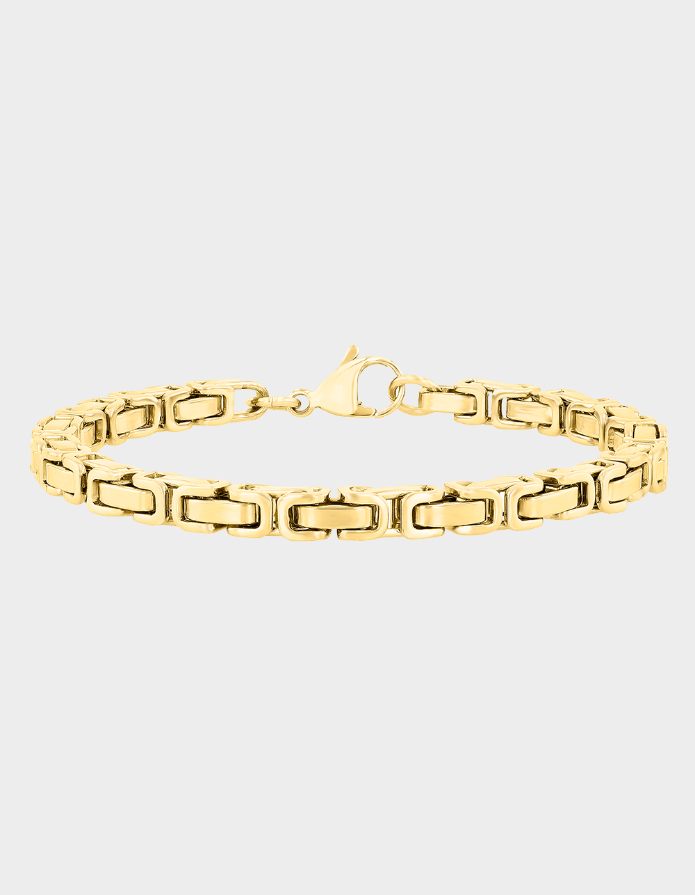 STEEL NATION Stainless Steel With Yellow IP Byzantine Link Bracelet - GOLD