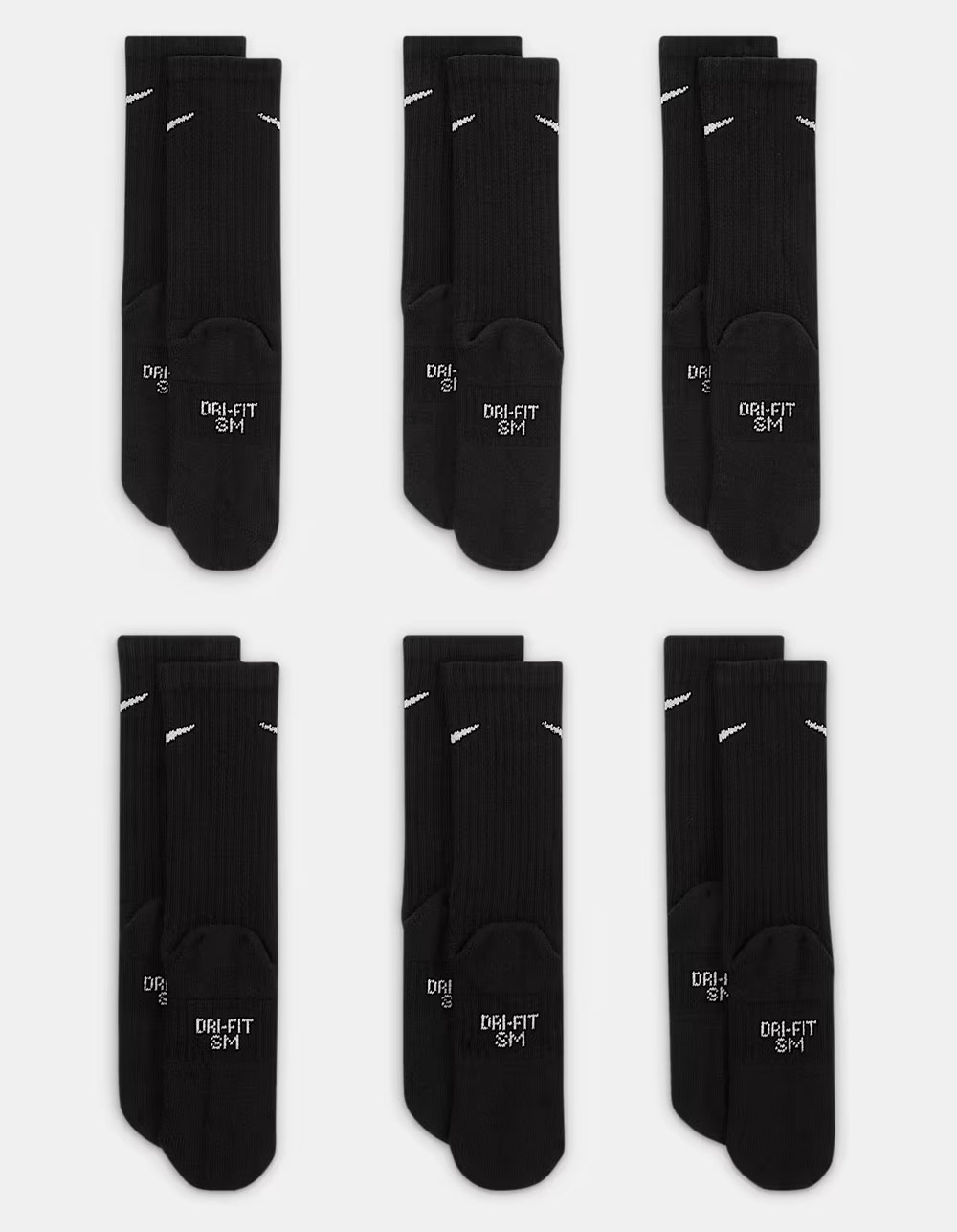 NIKE Everyday 6 Pack Kids Cushioned Crew Socks