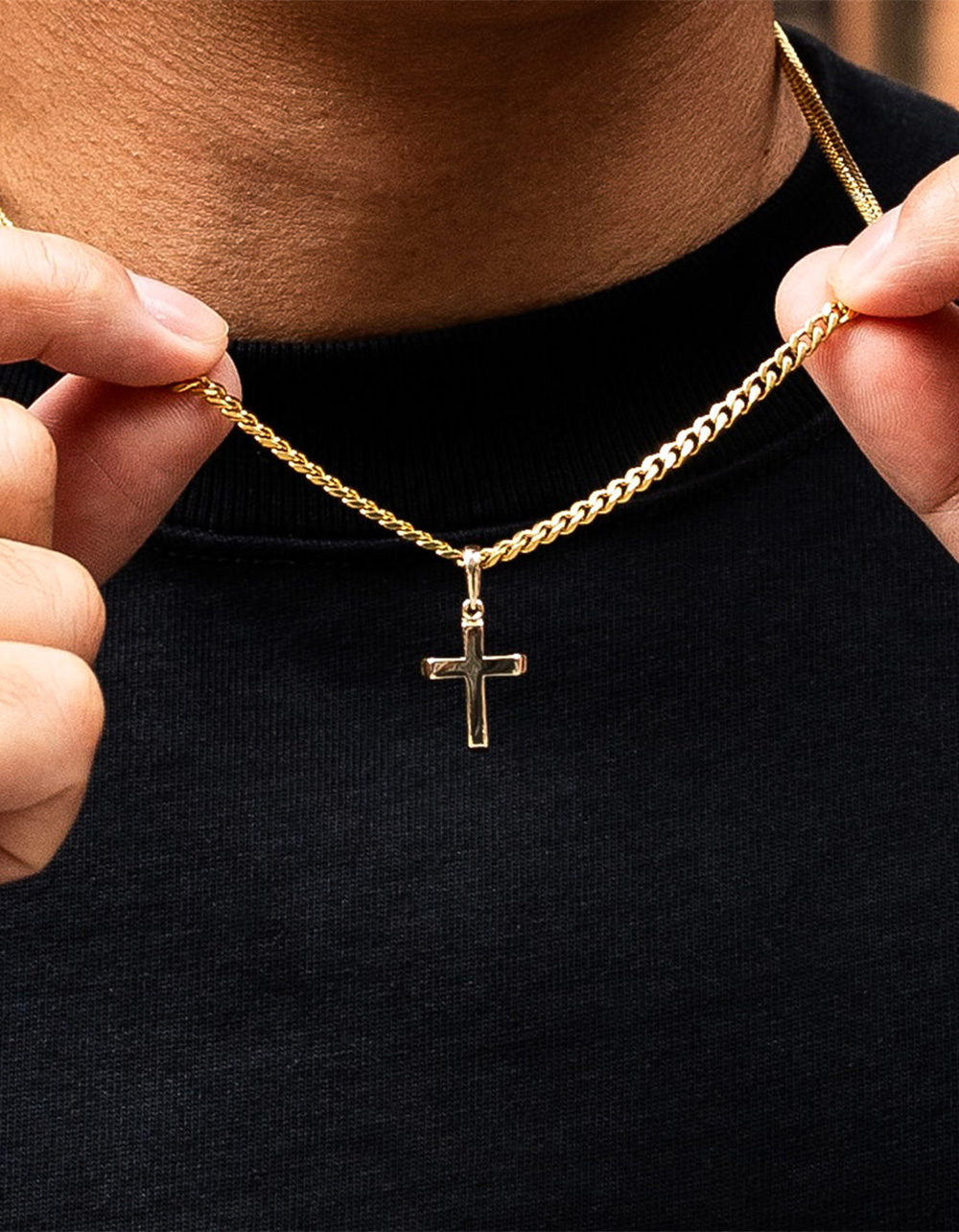 GLD Micro Simple Cross Pendant - GOLD