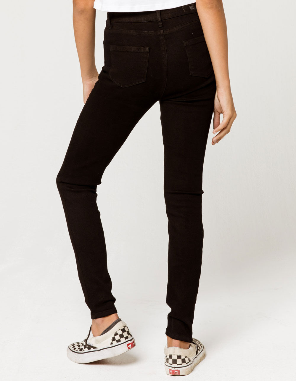 RSQ Super High Rise Ripped Girls Black Jeggings - BLACK
