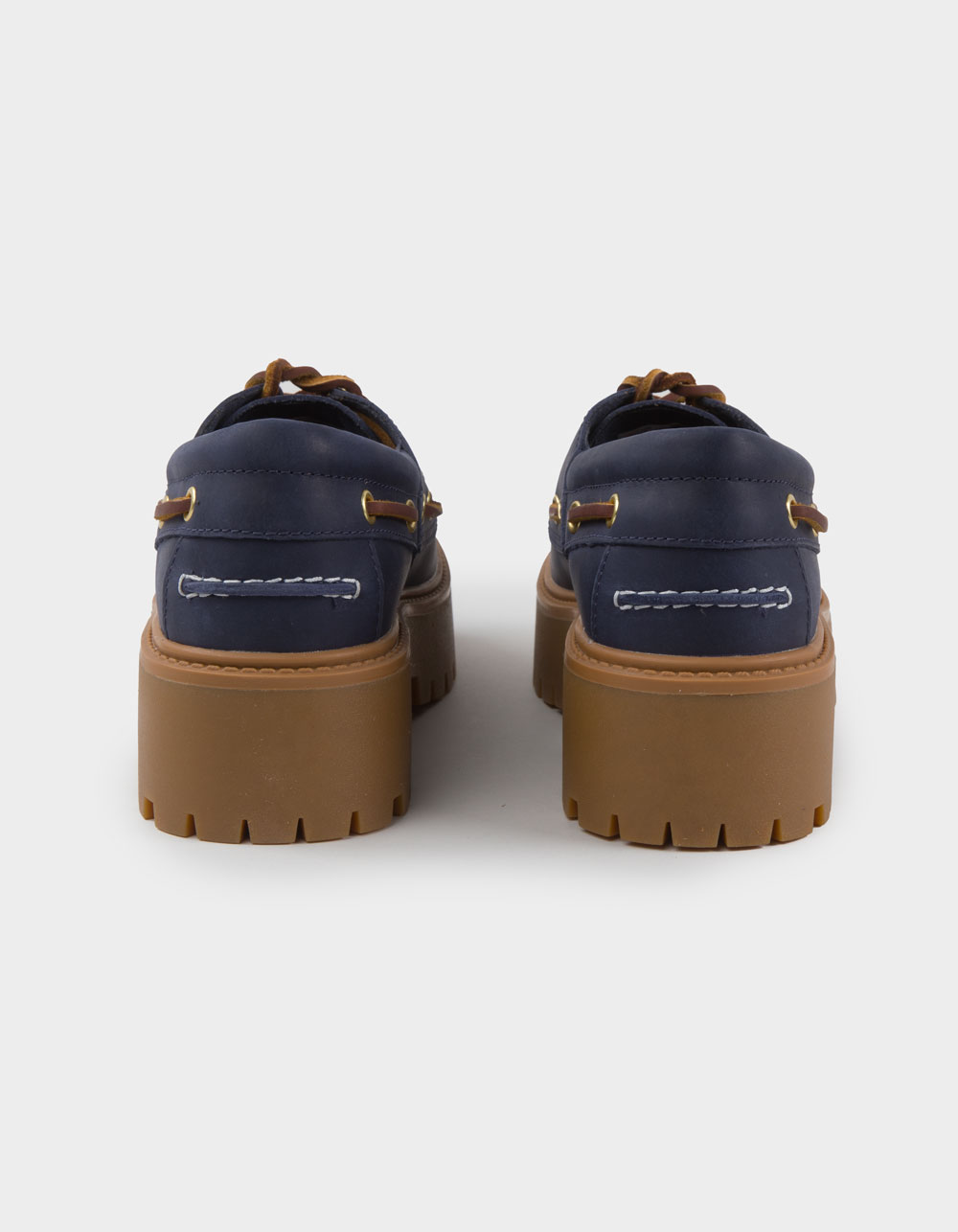 TIMBERLAND Stone Street Womens Platform Boat Shoes - NAVY