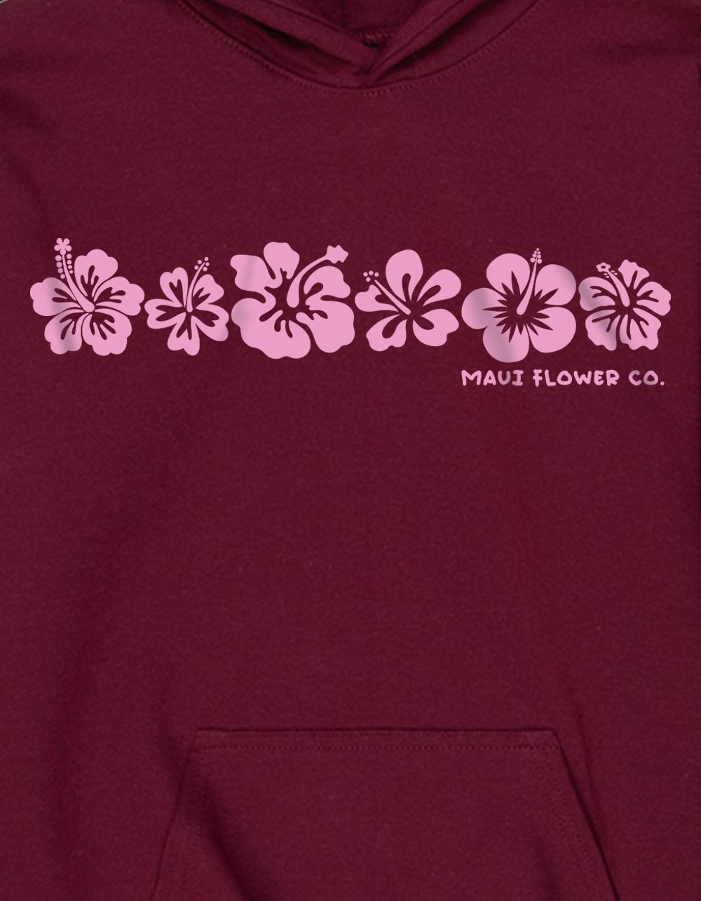 MAUI Flower Co. Unisex Kids Hoodie - MAROON