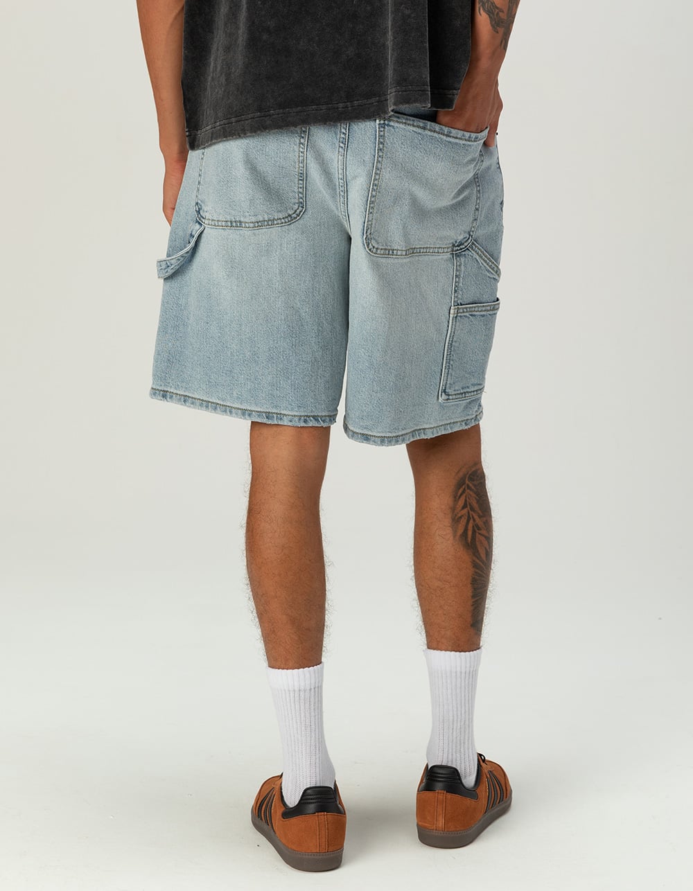 RSQ Mens Loose Carpenter Jorts - LIGHT WASH