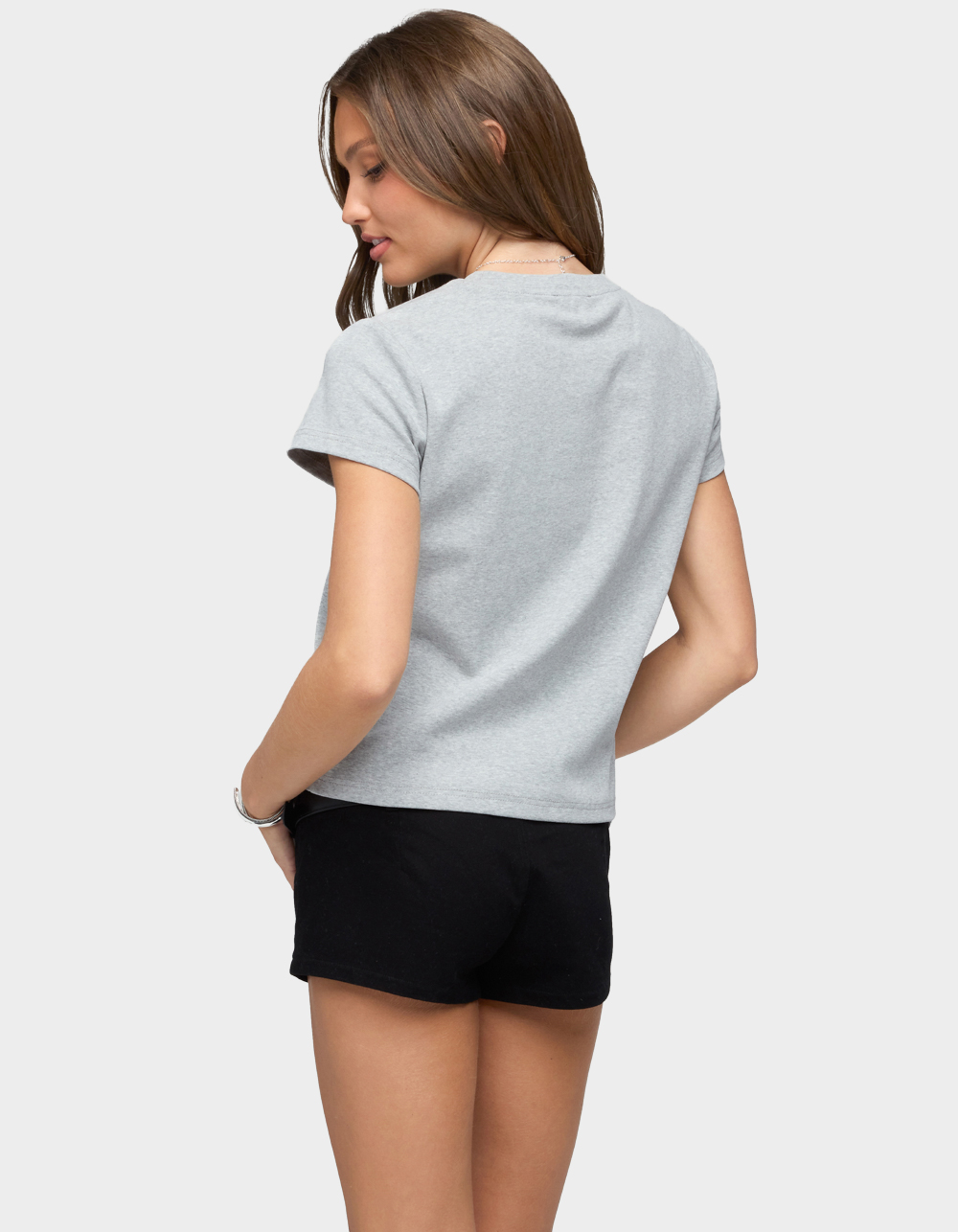 EDIKTED Perfect Basic Tee - DARK GRAY