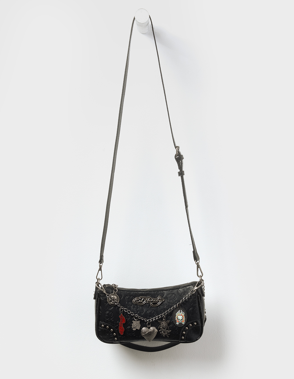 ED HARDY Amy Baguette Bag - BLACK
