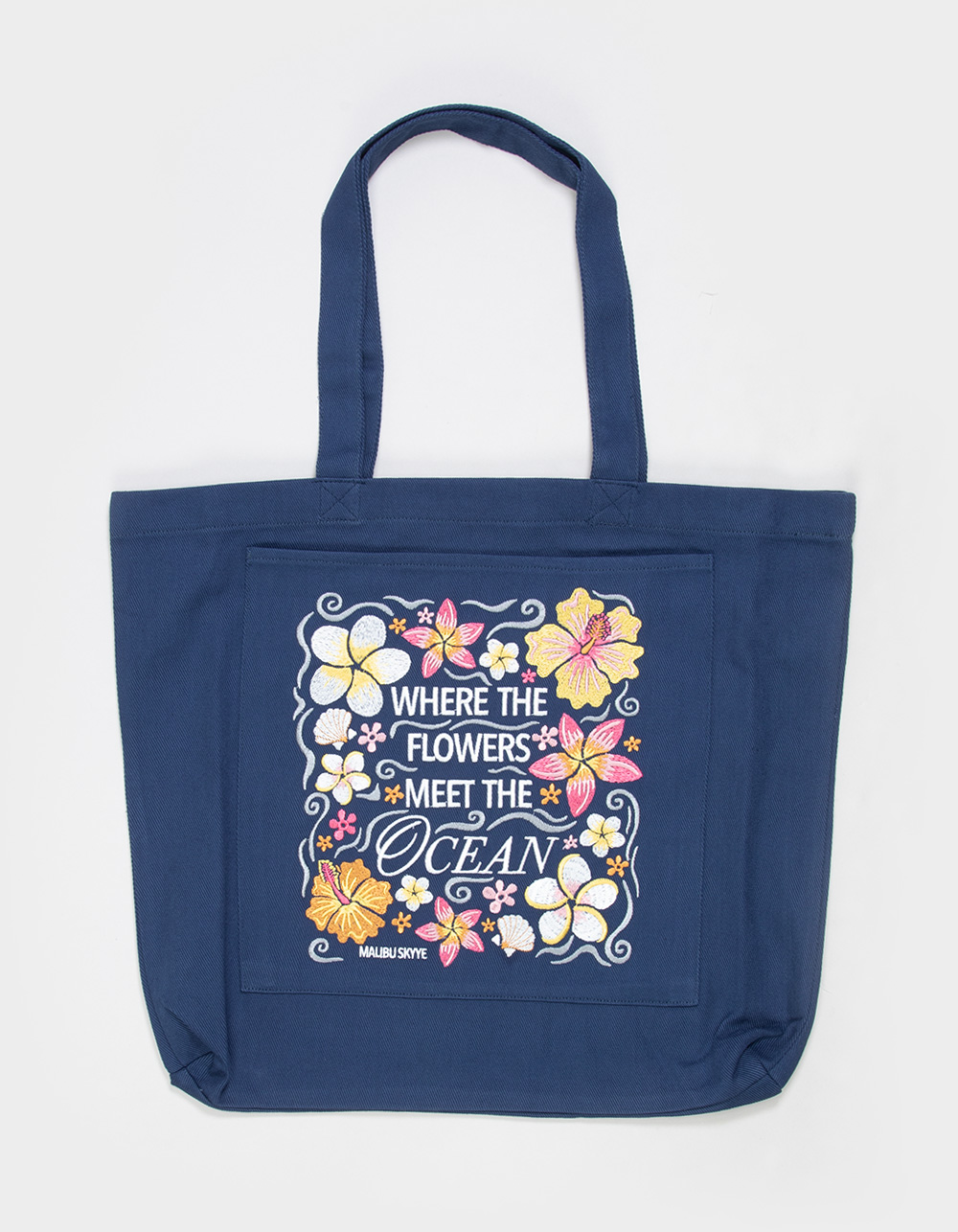 MALIBU SKYYE Flowers Meet Tote Bag - WASHED NAVY