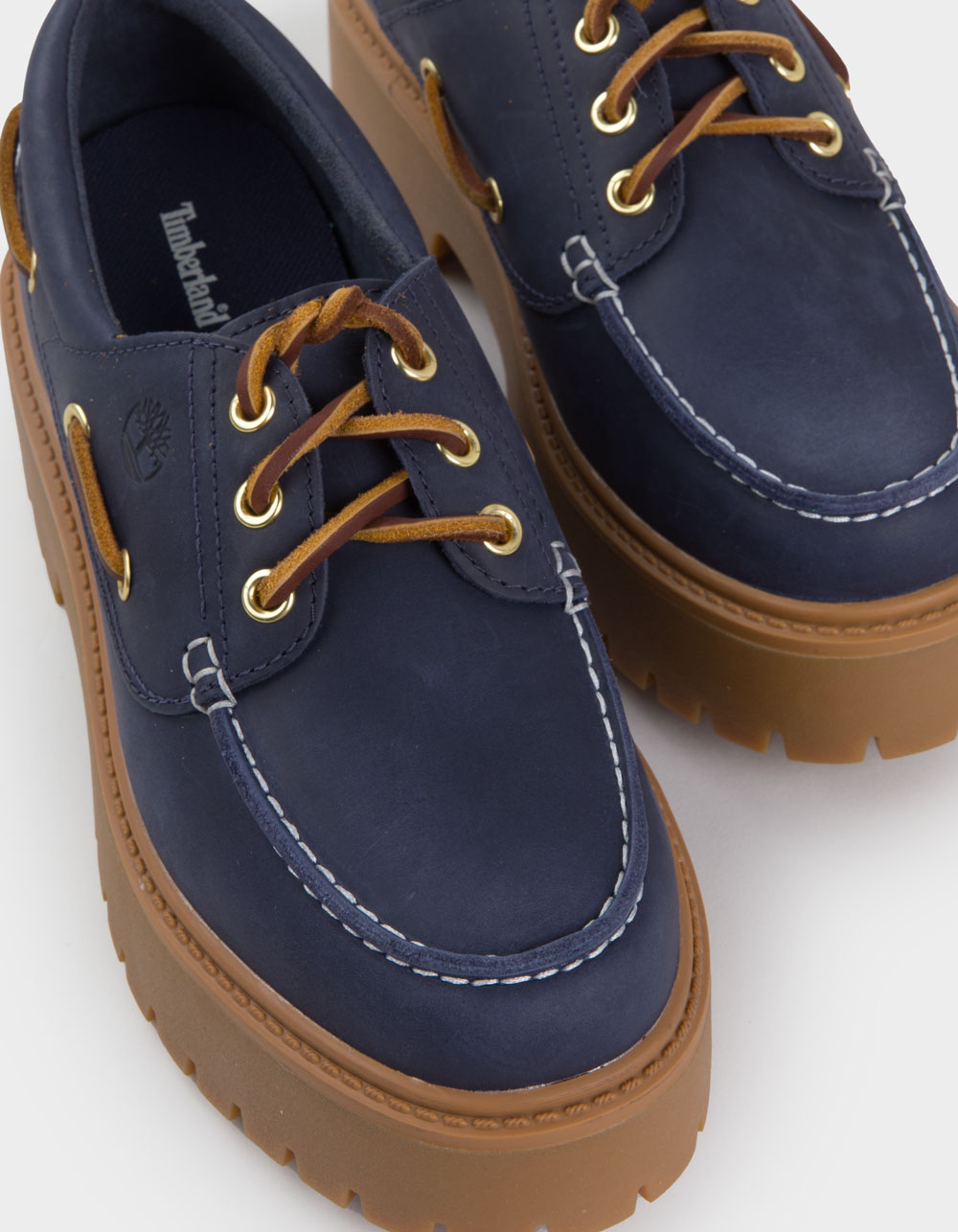 TIMBERLAND Stone Street Womens Platform Boat Shoes - NAVY