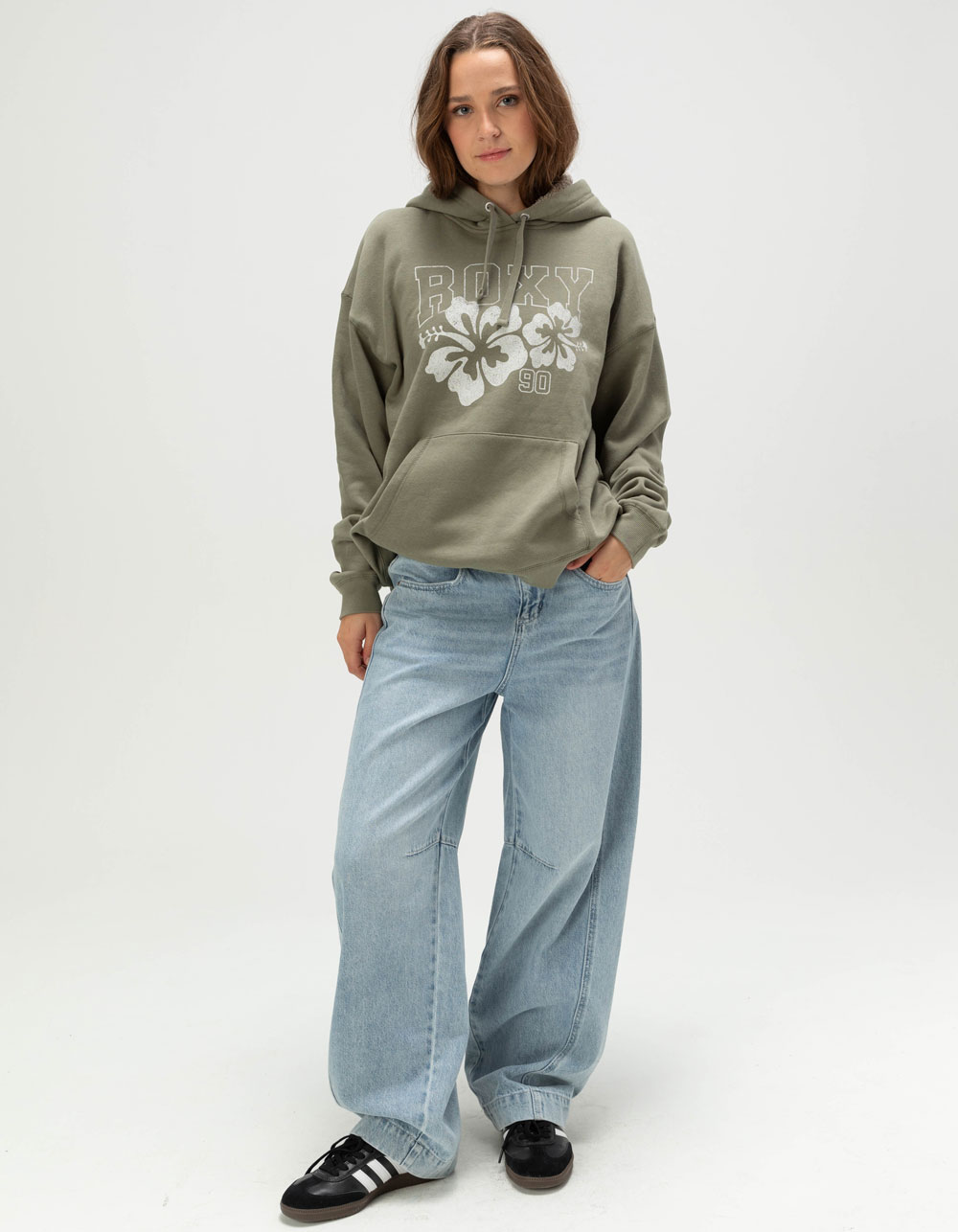 ROXY Shores Womens Sherpa Hoodie - OLIVE